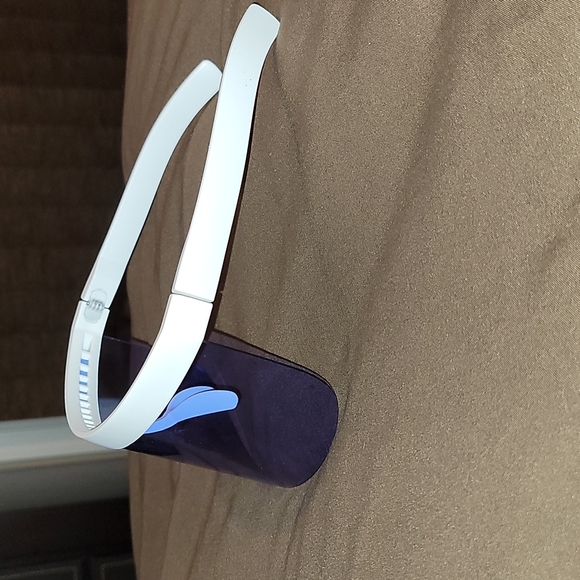 Blue Shield White Rimmed Sunglasses Oversized - Picture 2 of 4